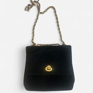 Vintage Black Suede Susan Gail Original Black Purse